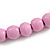15mm/Unisex/Men/Women Bubble Gum Pink Bead Wood Flex Necklace - 44cm L - view 5