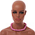 15mm/Unisex/Men/Women Bubble Gum Pink Bead Wood Flex Necklace - 44cm L - view 3