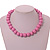 15mm/Unisex/Men/Women Bubble Gum Pink Bead Wood Flex Necklace - 44cm L - view 4