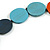 Orange/Sky Blue/Dark Blue Wooden Coin Bead and Bird Black Cotton Cord Long Necklace/ 96cm Max Length/ Adjustable - view 7