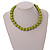 15mm/Unisex/Men/Women Lime Green Round Bead Wood Flex Necklace - 44cm L - view 3