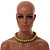15mm/Unisex/Men/Women Lime Green Round Bead Wood Flex Necklace - 44cm L - view 4