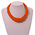Graduated Chunky Orange Glass Bead Short Necklace - 44cm L/ 3cm Ext - view 3