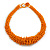 Graduated Chunky Orange Glass Bead Short Necklace - 44cm L/ 3cm Ext - view 4