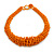 Graduated Chunky Orange Glass Bead Short Necklace - 44cm L/ 3cm Ext - view 8