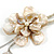Large Shell Flower Pendant with Faux Leather Cord in Antique White/44cm L/3cm Ext/15cm Pendant/Slight Variation In Colour/Size/Shape/Natural Irregular - view 6
