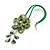 Large Shell Flower Pendant with Faux Leather Cord in Green/44cm L/3cm Ext/15cm Pendant/Slight Variation In Colour/Size/Shape/Natural Irregularities - view 8