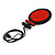 Black/Red Large Round Wooden Geometric Pendant with Black Cotton Cord Necklace - 92cm L/ 10.5cm Pendant - Adjustable - view 7