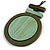 Mint/Olive Green Large Round Wooden Geometric Pendant with Black Cotton Cord Necklace - 92cm L/ 10.5cm Pendant - Adjustable - view 8