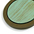 Mint/Olive Green Large Round Wooden Geometric Pendant with Black Cotton Cord Necklace - 92cm L/ 10.5cm Pendant - Adjustable - view 7