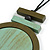 Mint/Olive Green Large Round Wooden Geometric Pendant with Black Cotton Cord Necklace - 92cm L/ 10.5cm Pendant - Adjustable - view 5