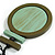 Mint/Olive Green Large Round Wooden Geometric Pendant with Black Cotton Cord Necklace - 92cm L/ 10.5cm Pendant - Adjustable - view 10