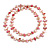 Long Salmon Pink/Flamingo Pink Shell Nugget and Beige Faceted Glass Bead Necklace - 114cm Long - view 2
