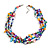 3 Strand Shell Nugget and Crystal Bead Necklace in Multi - 52cm L/ 7cm Ext - view 2