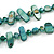 Long Emerald Green Shell Nugget and Faceted Glass Bead Necklace - 110cm Long - view 5