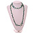 Long Emerald Green Shell Nugget and Faceted Glass Bead Necklace - 110cm Long - view 3