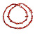 Long Rose Red Shell Nugget and Faceted Glass Bead Necklace - 116cm Long - view 2
