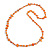 Long Pumpkin Orange Shell Nugget and Faceted Glass Bead Necklace - 110cm Long - view 6