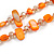 Long Pumpkin Orange Shell Nugget and Faceted Glass Bead Necklace - 110cm Long - view 5