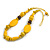 Yellow Wooden/ Glass Beaded Cotton Cord Necklace with Button/Loop Closure - 60cm Long - view 5