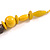 Yellow Wooden/ Glass Beaded Cotton Cord Necklace with Button/Loop Closure - 60cm Long - view 6