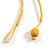Yellow Wooden/ Glass Beaded Cotton Cord Necklace with Button/Loop Closure - 60cm Long - view 7