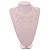 Statement Glass Bead Bib Style/ Fringe Necklace In Snow White - 38cm Long/ 15cm Front Drop - view 4