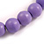 Chunky Marble Lavender Round Bead Wood Flex Necklace - 44cm Long - view 5