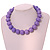 Chunky Marble Lavender Round Bead Wood Flex Necklace - 44cm Long - view 4