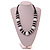 Chunky Style Light White/Black Wood Bead Cotton Cord Necklace - 64cm Long - view 4