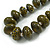 Cracked Effect Black/Yellow Graduated Wood Bead Long Necklace - 78cm Long - view 6
