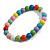 Chunky Multicoloured Round Bead Wood Flex Necklace - 44cm Long/ 20mm Diameter Single Bead - view 2