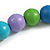 Chunky Multicoloured Round Bead Wood Flex Necklace - 44cm Long/ 20mm Diameter Single Bead - view 5