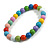 Chunky Multicoloured Round Bead Wood Flex Necklace - 44cm Long/ 20mm Diameter Single Bead - view 8