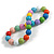 Chunky Multicoloured Round Bead Wood Flex Necklace - 44cm Long/ 20mm Diameter Single Bead - view 6