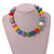 Chunky Multicoloured Round Bead Wood Flex Necklace - 44cm Long/ 20mm Diameter Single Bead - view 4