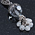 Vintage Inspired Transparent Glass Bead Pendant With Antique Silver Tone Chain - 38cm Length/ 8cm Extension - view 3