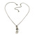Vintage Inspired Transparent Glass Bead Pendant With Antique Silver Tone Chain - 38cm Length/ 8cm Extension - view 10
