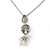 Vintage Inspired Transparent Glass Bead Pendant With Antique Silver Tone Chain - 38cm Length/ 8cm Extension - view 6