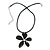 Black Enamel 'Daisy' Pendant With Waxed Cotton Cord In Silver Tone - 38cm Length/ 7cm Extension - view 4