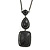 Victorian Style Black Acrylic Square Pendant With Gun Metal Chain Necklace - 38cm Length/ 5cm Extension - view 4