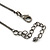 Victorian Style Black Acrylic Square Pendant With Gun Metal Chain Necklace - 38cm Length/ 5cm Extension - view 6