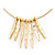 Gold Plated Hammered Bars/Beads Necklace - 38cm Length/ 8cm Extension - view 2