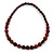 Long Red/Black Wooden 'Cube & Ball' Necklace - 74cm Length - view 2