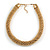 Chunky Mesh Choker Necklace In Gold Plating - 38cm Length/ 4cm Extension