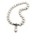 12mm Luxury White Freshwater Pearl Necklace In Silver Tone - 42cm L - view 5