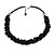 Statement Chunky Black Cluster Bead with Cotton Cord Necklace - 50cm L/ 3cm Ext - view 8