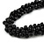 Statement Chunky Black Cluster Bead with Cotton Cord Necklace - 50cm L/ 3cm Ext - view 10
