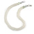 Multistrand Twisted White Frosted Glass Bead Necklace - 40cm L - view 3