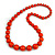 Orange Graduated Wooden Bead Necklace - 70cm Long